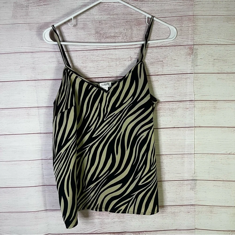 J. Crew Zebra Print‎ Camisole Top Size 8